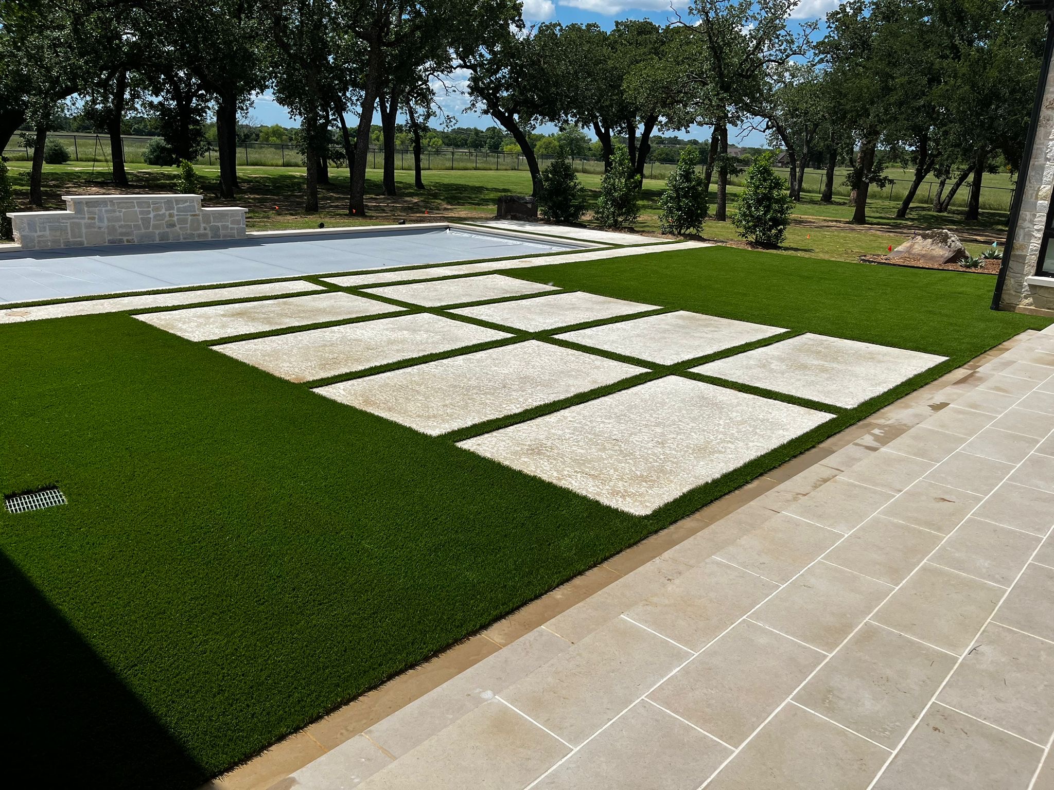 Pool Turf and Pavers